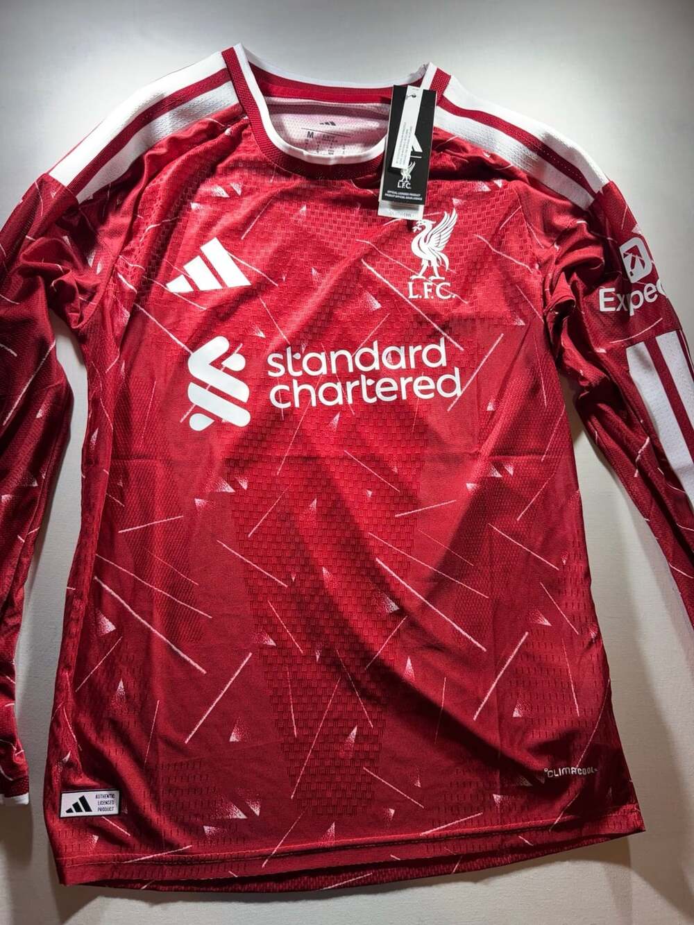 Adidas Liverpool FC Home Long Sleeve Jersey Size M Red
